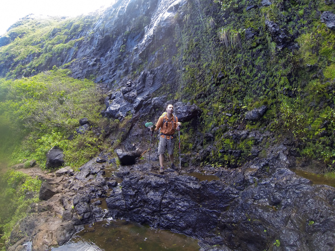 Kalalau Trail, Na Pali Coast, Kauai, waterfall